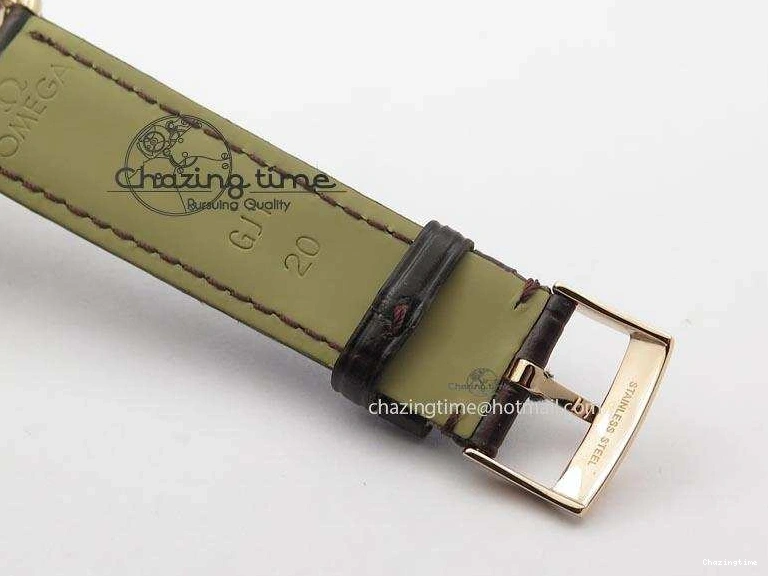 0422 TimelessDesign De Ville MK 1:1 Best Edition RG Black Dial On Black Leather Asian Seagull T1701 (Sec@6) 8236